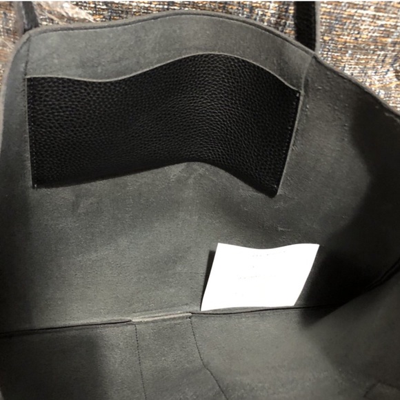 “Vince Camuto”, Pebble Black & Grey Faux Leather Carry-All Maxi Tote, Laptop - Picture 6 of 13